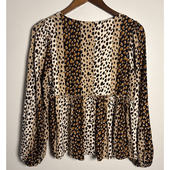 Andree by Unit Animal Leopard Print Baby Doll Top Women's Size Small Style 19899 - Picture 7 of 14